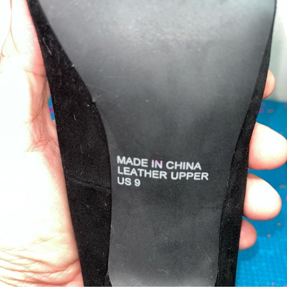 Cathy Jean Pump Heels Build-in Platform Black suede women’s size 9 leather - Picture 8 of 11